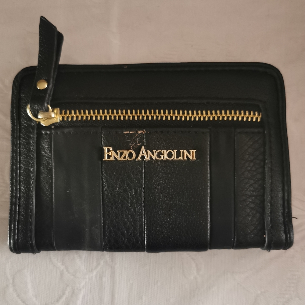 Enzo Angiolini Black Faux Leather Wallet